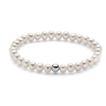 Oriental pearl bracelet with silver boule