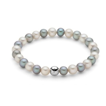 Oriental pearl bracelet with silver boule