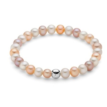 Oriental pearl bracelet with silver boule