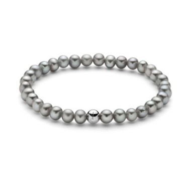 Oriental pearl bracelet with silver boule