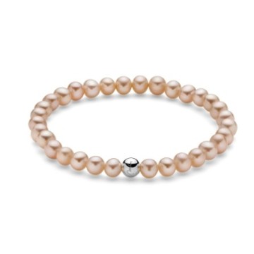 Oriental pearl bracelet with silver boule