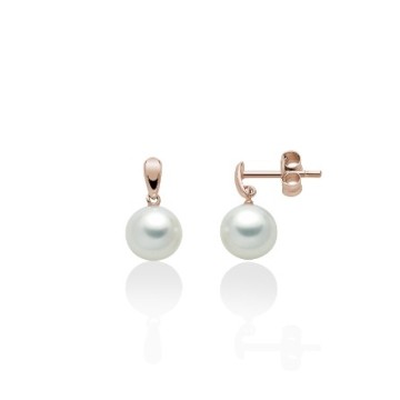 Rose gold earrings with orient pearl