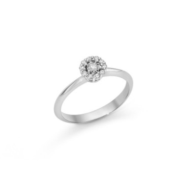 Fancy solitaire ring with diamonds 15 kr