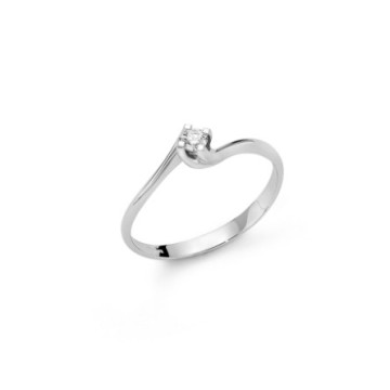 Valentine solitaire in white gold and diamond